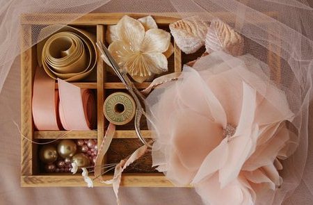 детали для сборки цветка из ткани