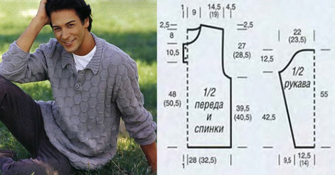 Мужской пуловер спицами. Схемы с описанием вязания свитера для начинающих. Видео