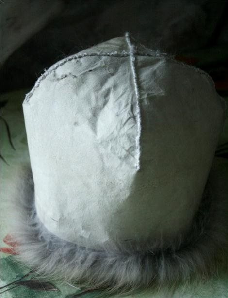 Сшитая тулья шапки ушанки