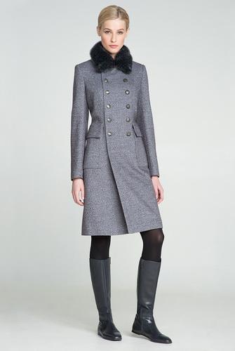 Зимние драповые пальто с мехом: модные женские фасоны